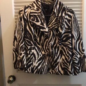 Brown Zebra 3/4 sleeve Blazer